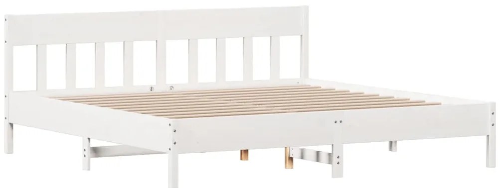 Cama sem colchão 180x200 cm madeira de pinho maciça branco