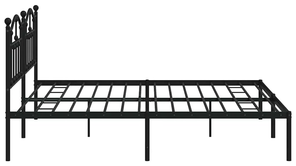 Estrutura de cama com cabeceira 193x203 cm metal preto