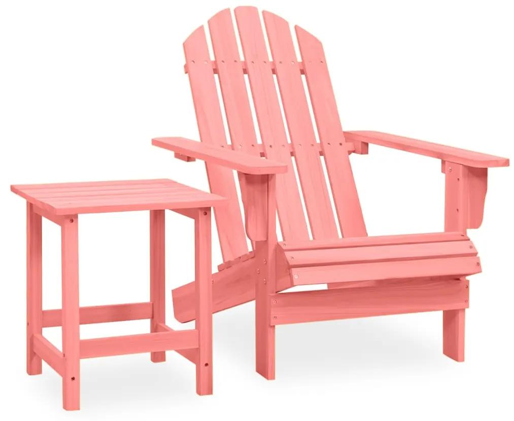315927 vidaXL Cadeira de jardim Adirondack com mesa madeira de abeto rosa