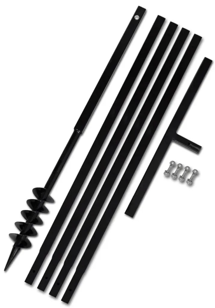 Broca de solo manual 80 mm com tubo de prolongamento 5 m aço
