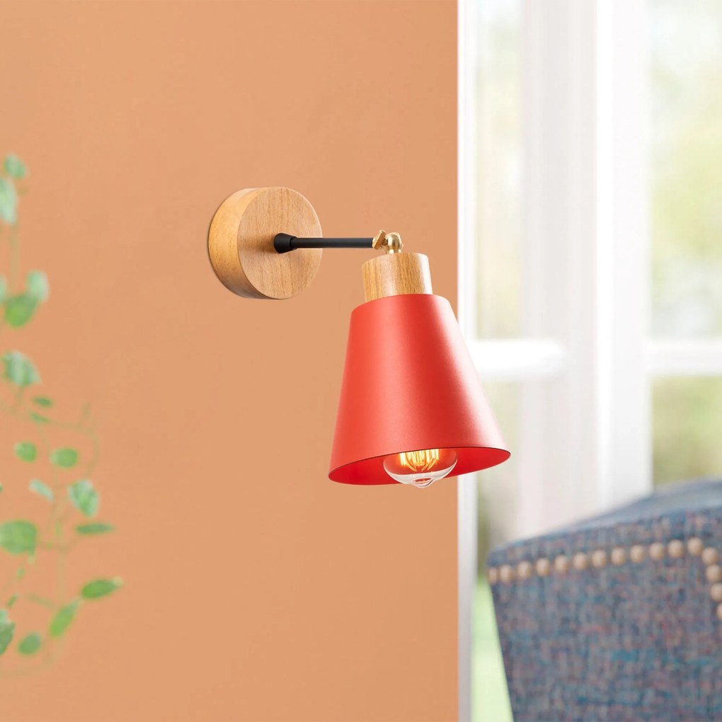 Wall Lamp Manavgat – Vermelho – Diâmetro 14 cm x Altura 25 cm