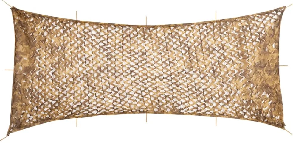 vidaXL Rede de camuflagem com saco de arrumação 844x429 cm areia