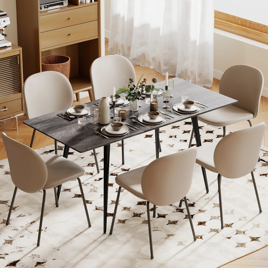 Mesa de Jantar Extensível (CADEIRAS NÃO INCLUIDAS), 160 x 75 x 77 cm, Capacidade Até 8 Pessoas, Cinzento