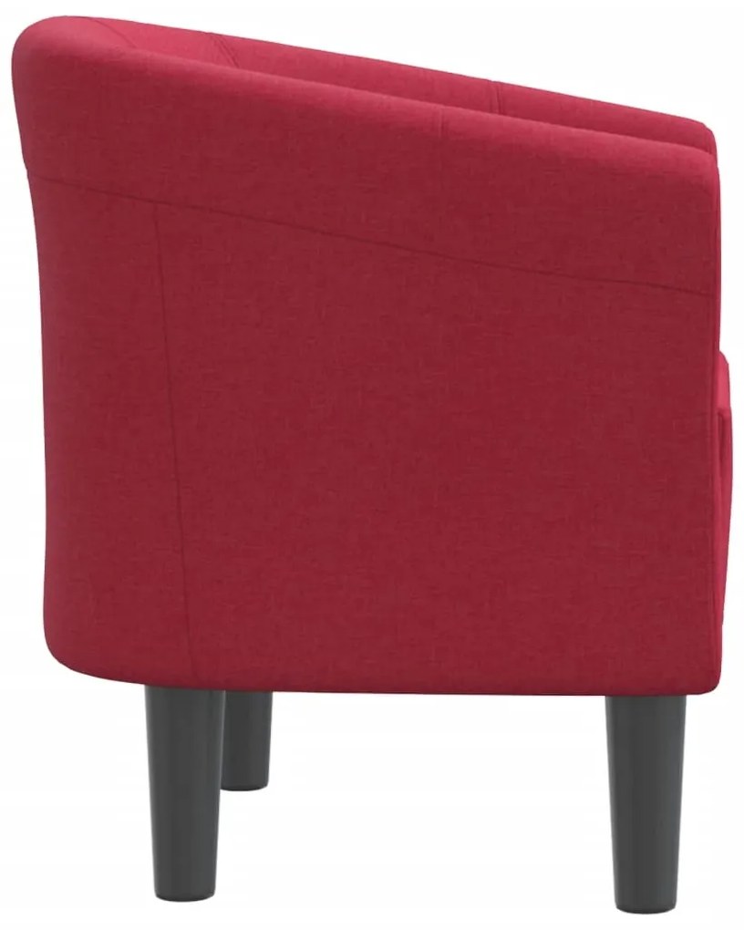 Poltrona tecido vermelho tinto