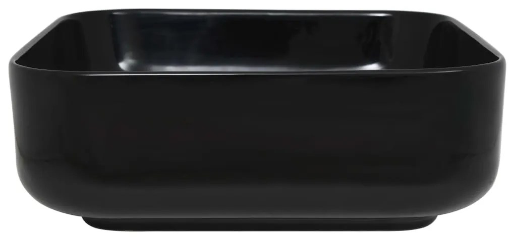 Lavatório de cerâmica 38x38x13,5 cm quadrado preto