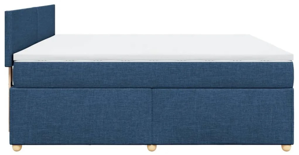 Cama com molas/colchão 180x200 cm tecido azul