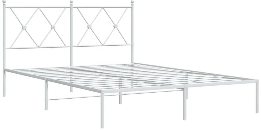 Estrutura de cama com cabeceira 135x190 cm metal branco