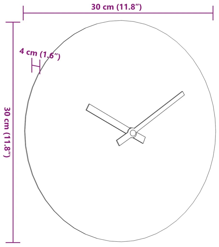 Relógio de parede Ø30 cm derivados de madeira amarelo e preto