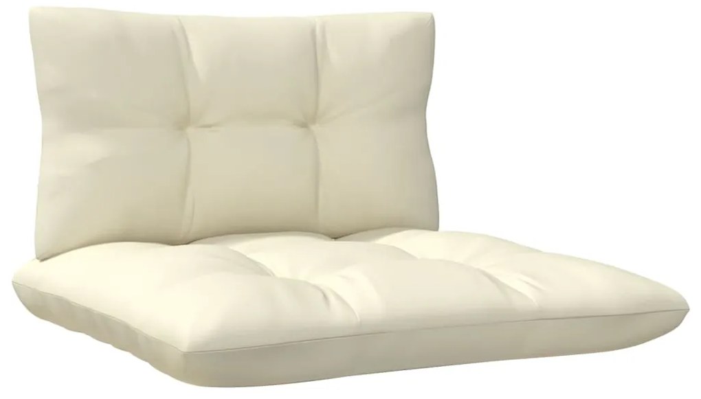 4 pcs conjunto lounge jardim c/ almofadões creme pinho
