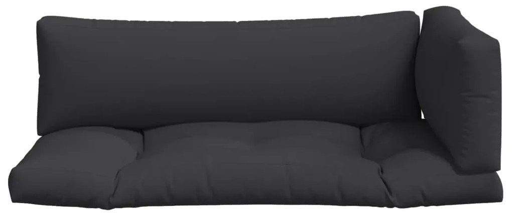 Almofadões para sofás de paletes 3 pcs tecido preto