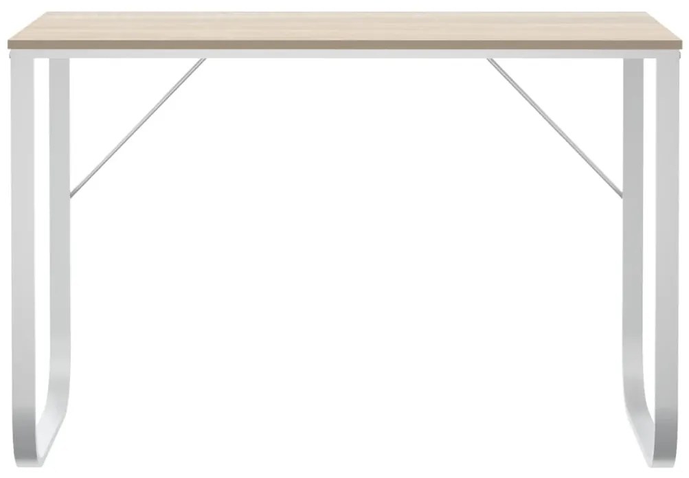 Secretária computador 110x60x73cm contraplacado branco/carvalho