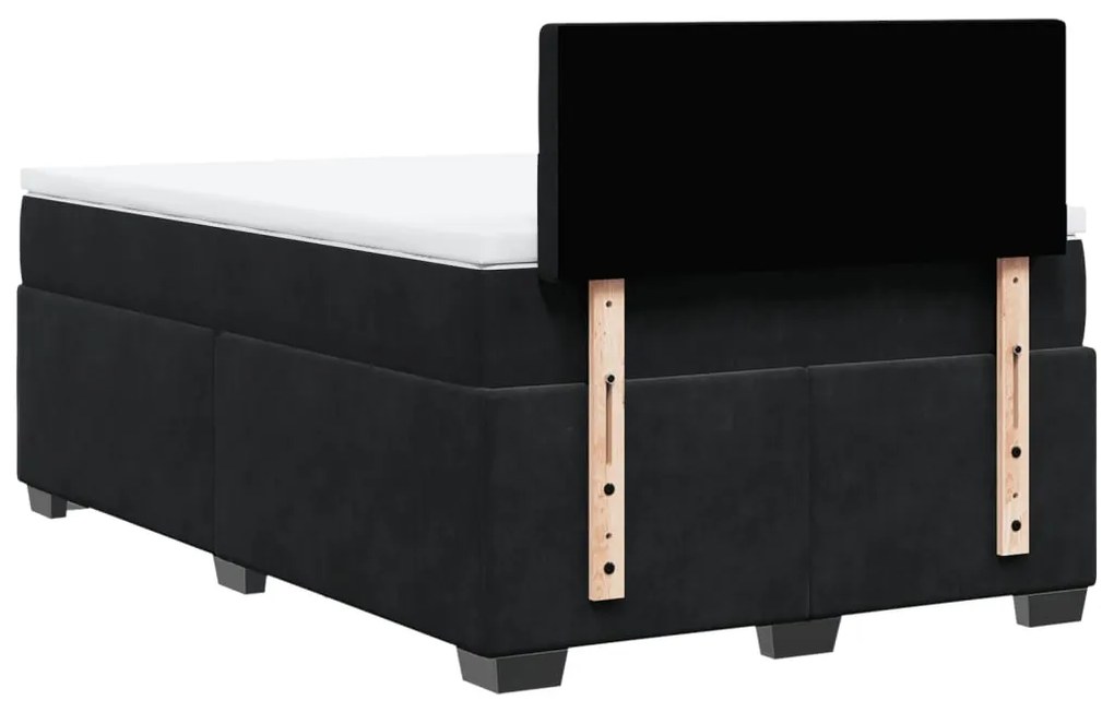 Cama boxspring com colchão 120x200 cm veludo preto