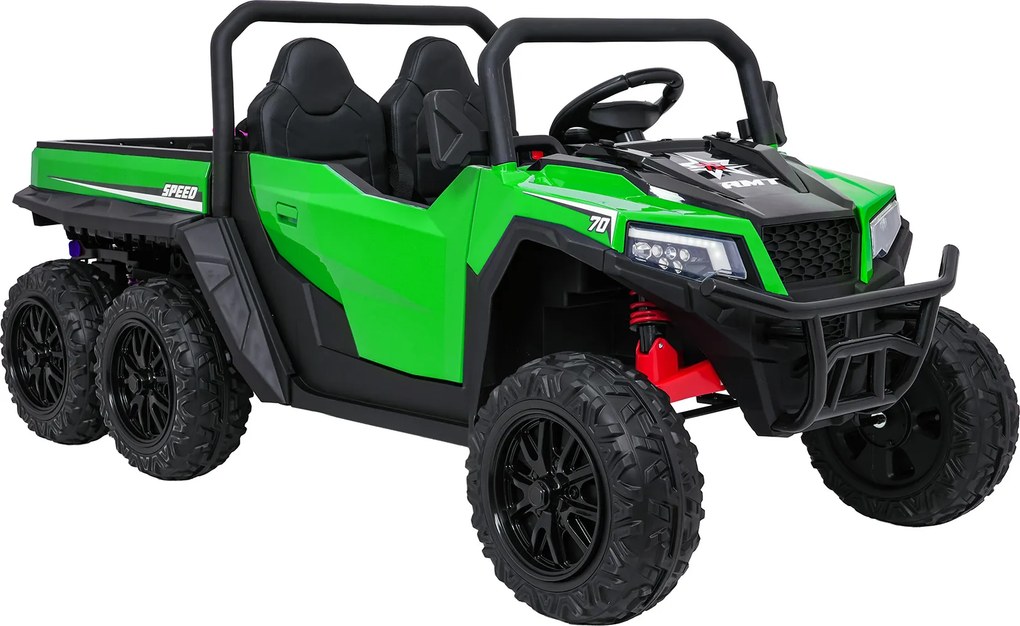 Carro elétrico para Crianças Farmer 2 lugares 24V 4x4 Truck X-POWER, Rodas de espuma EVA, Assento Couro ecológico Verde