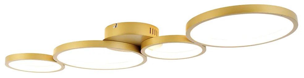 Candeeiro de tecto dourado incl. LED 3 níveis regulável 4 luzes - Lupolo Moderno