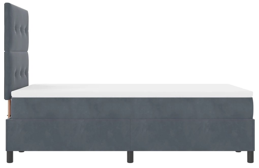 Cama Box com Colchão Cinza Escuro 120x200 cm de Veludo