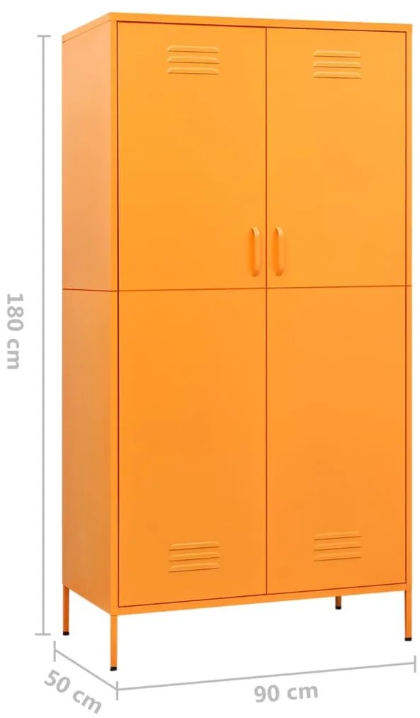 Roupeiro 90x50x180 cm aço amarelo mostarda