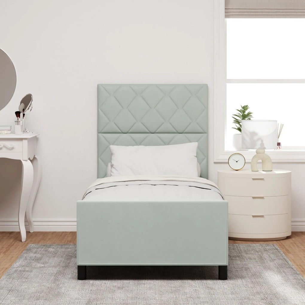Estrutura de Cama vidaXL Cinza Claro 90x190 cm Veludo