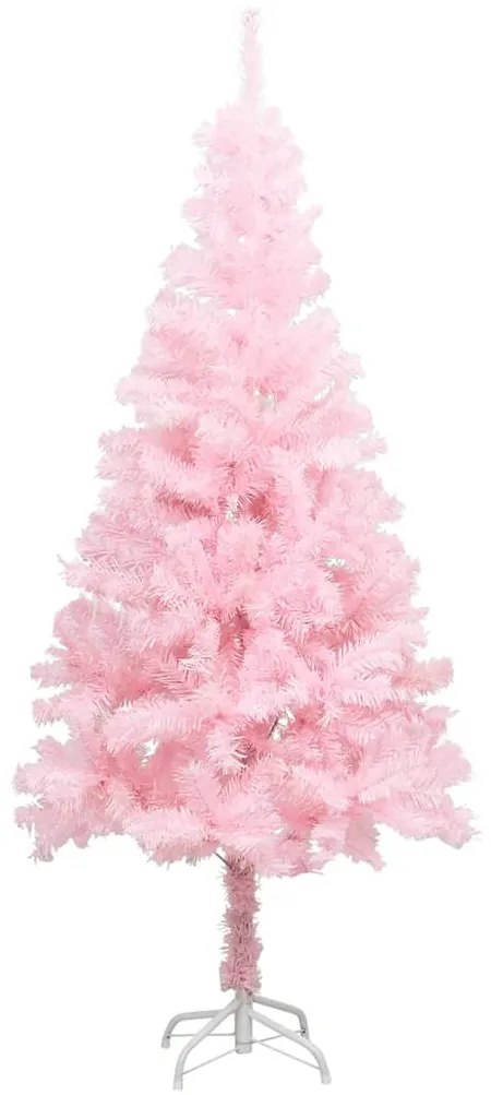 vidaXL Árvore de Natal artificial com suporte 120 cm PVC rosa
