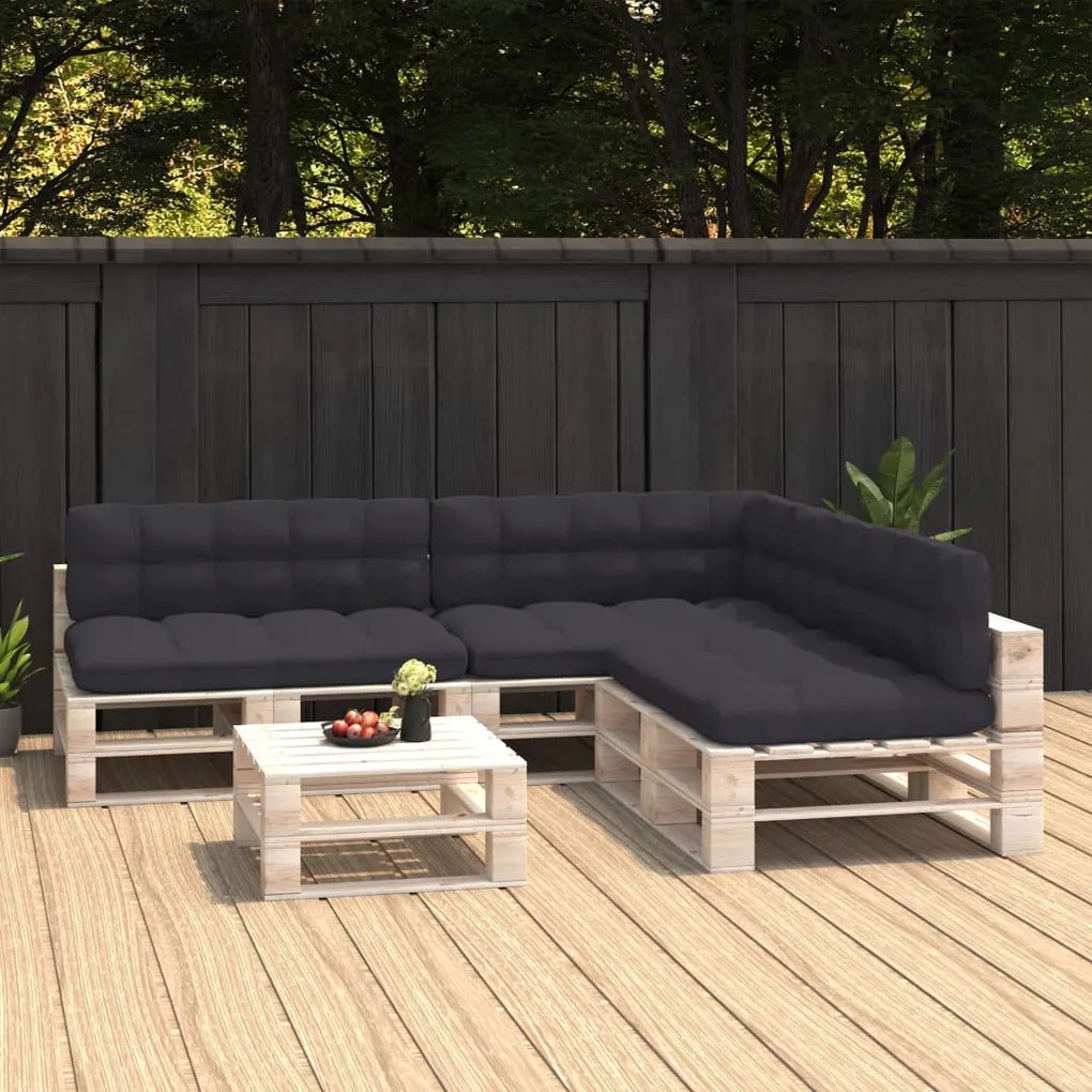 vidaXL Almofadões para sofás de paletes 7 pcs antracite