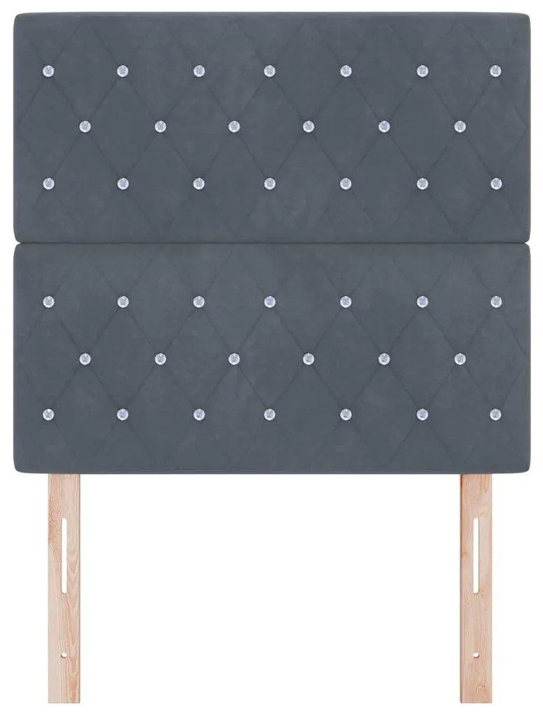 Cabeceira LED cinza escuro 90 cm veludo