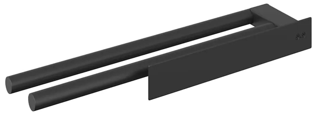 Suporte de Toalha Preto 40 x 9 x 4 cm Aço inoxidável