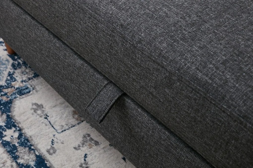 Sofá-cama de 3 Lugares Eva – Antracite – 210x82x90 cm