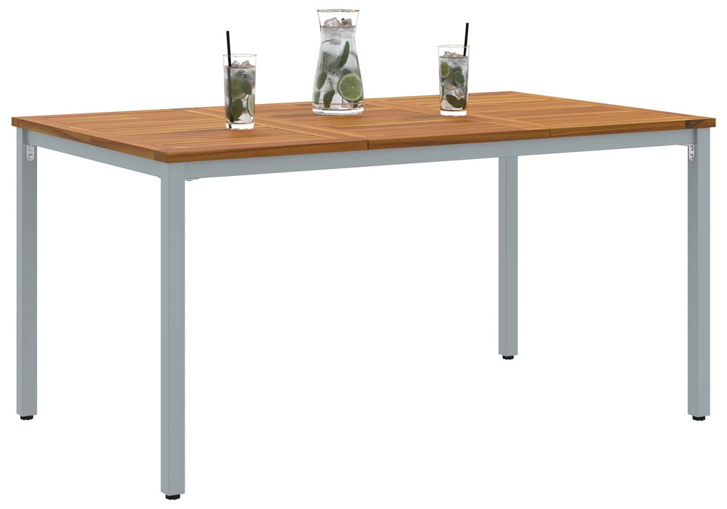 Mesa de Jardim vidaXL 150x90x75 cm em Madeira de Acácia Sólida e Metal