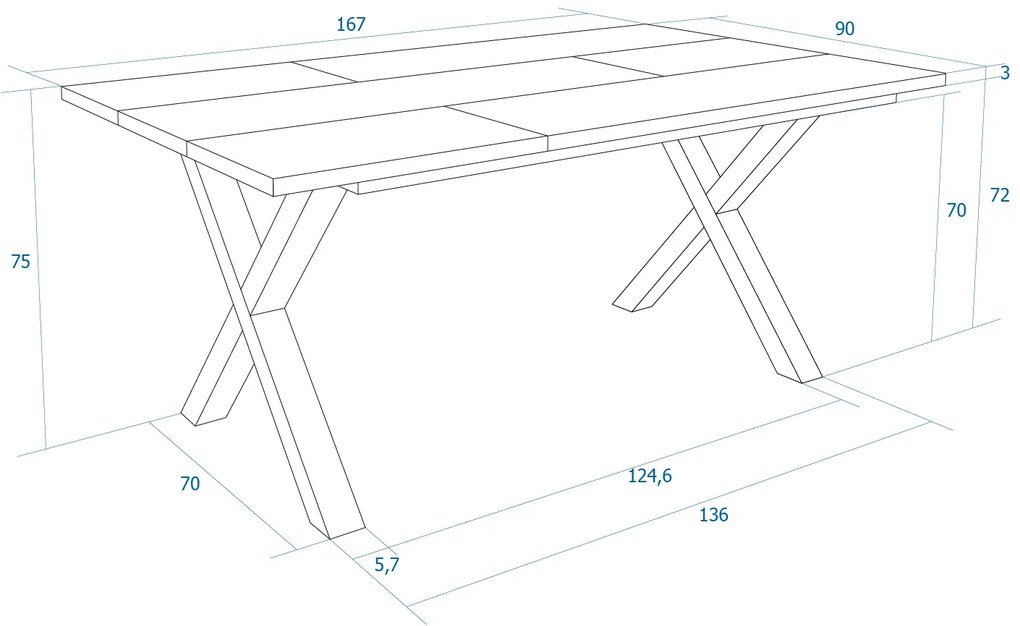 Mesa de sala de jantar | 8 pessoas | 170 | Robusto e estável graças à sua estrutura e pernas sólidas | Ideal para reuniões familiares | Oak e Black |