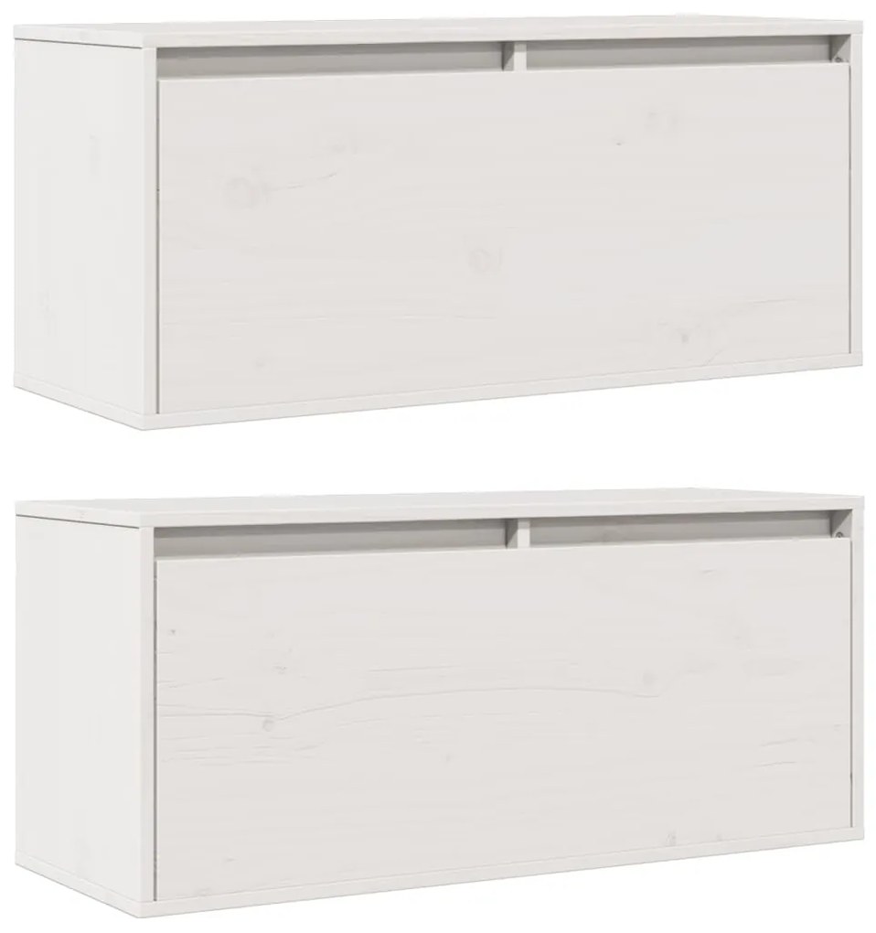 Armários de parede 2 pcs 80x30x35 cm pinho maciço branco