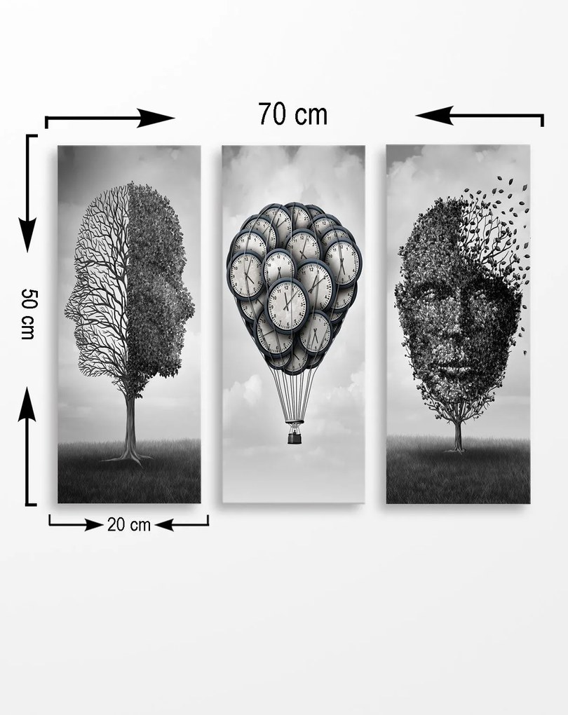 Quadro Decorativo MDF0006 – Multicolor – 20 x 50 cm (3 Peças)