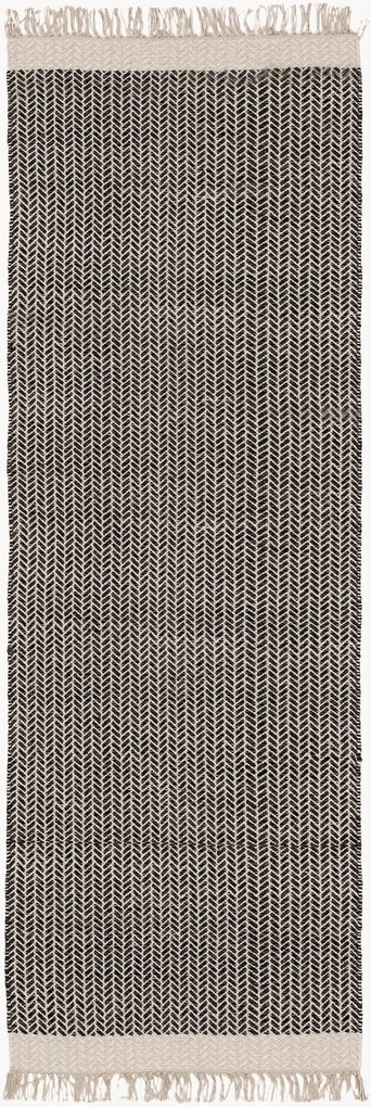 Passadeira em lã artesanal com franjas Kim