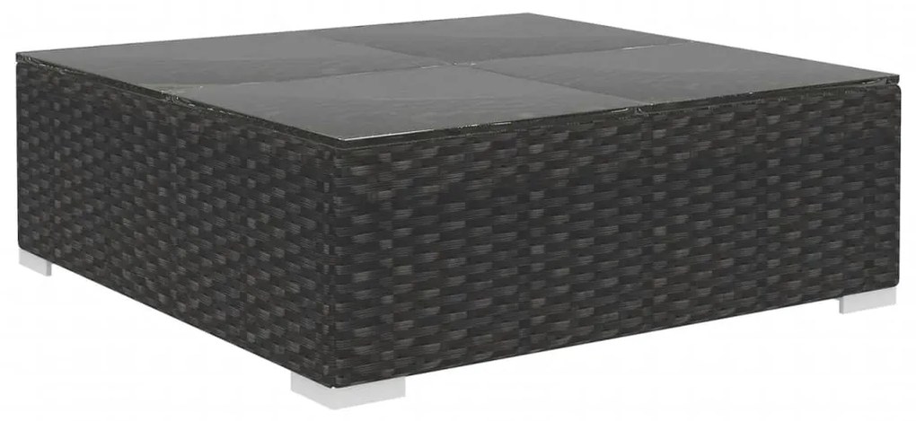12 pcs conjunto lounge de jardim c/ almofadões vime PE preto