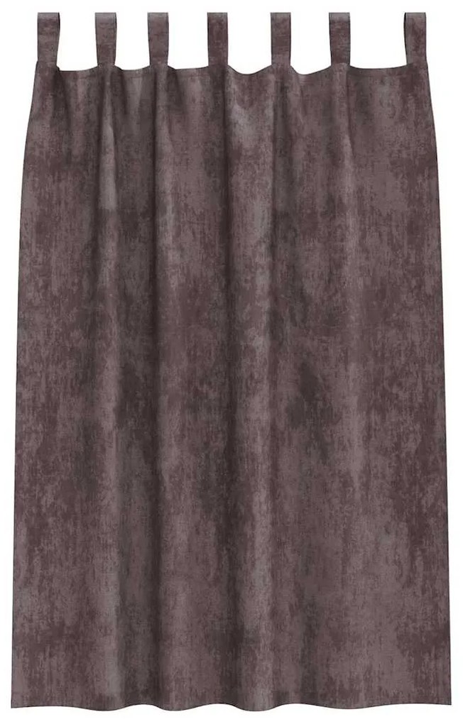 Cortinas de Veludo 2 pçs com Ilhós Castanho 175x140 cm