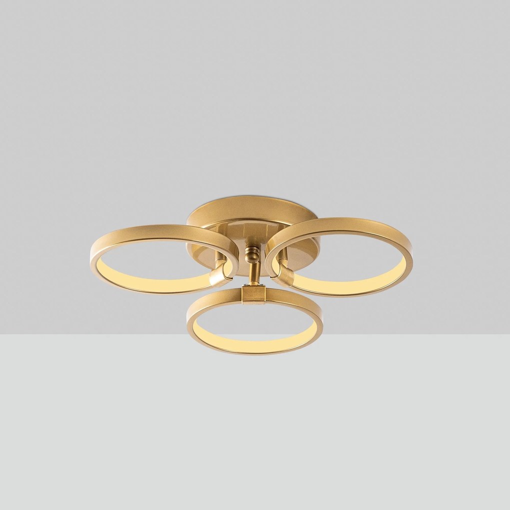 Candeeiro de Teto Halka – Dourado – 37 x 9 x 32 cm