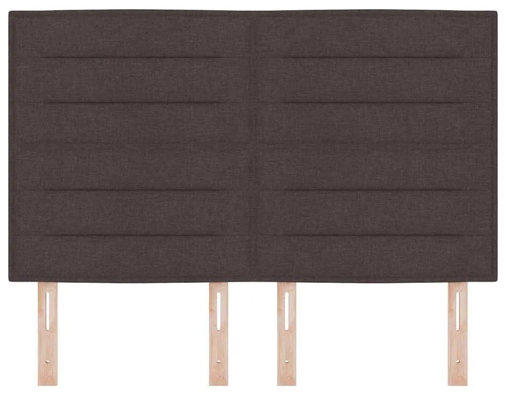 Cabeceira LED Design Linhas Castanha Escura 80 cm Tecido