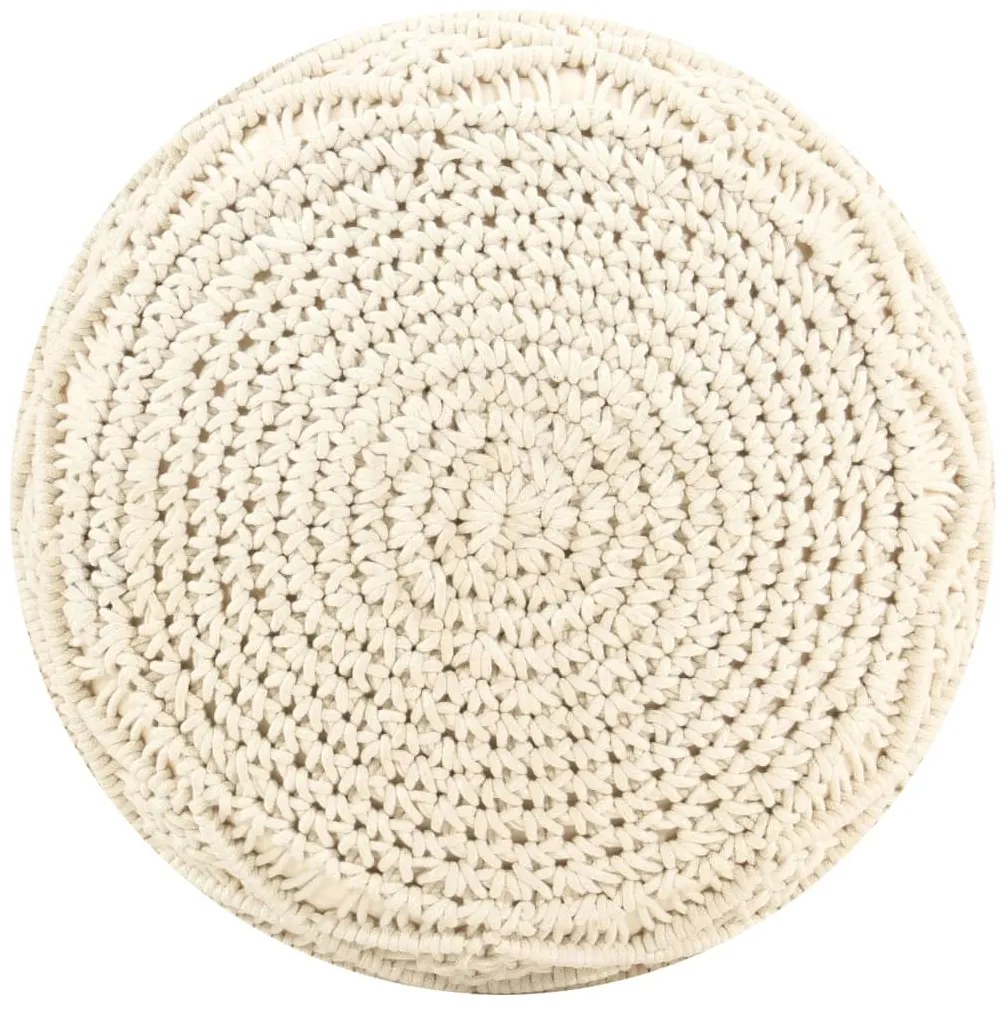 Pufe artesanal macramé 45x30 cm algodão