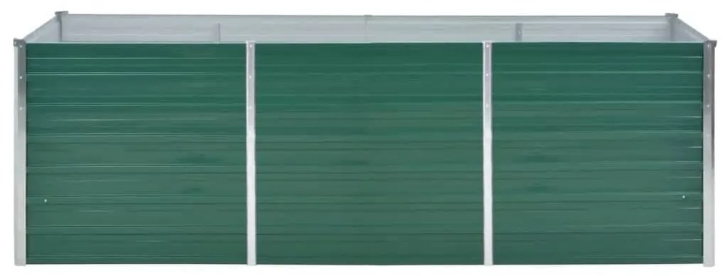 Canteiro elevado de jardim aço galvanizado 240x80x77 cm verde