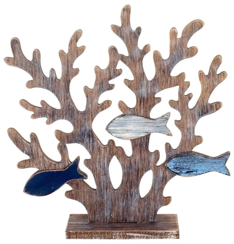 Estatuetas Signes Grimalt  Ornamento De Coral Com Peixe