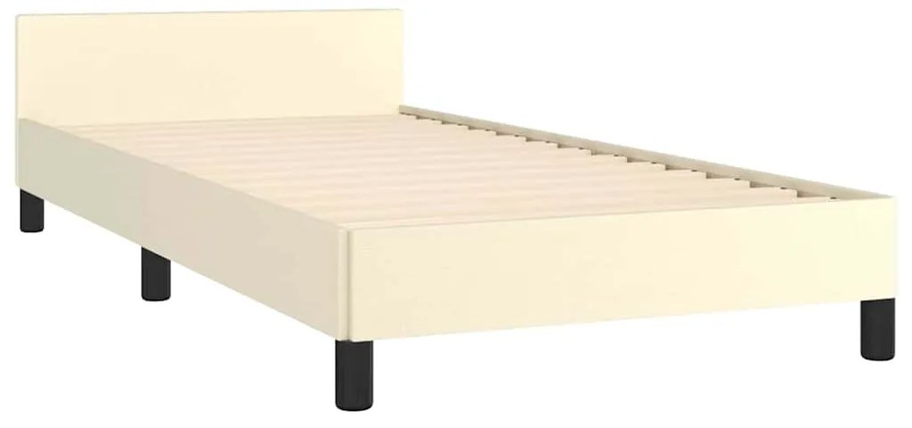 Estrutura cama c/ cabeceira sem colchão 90x190 cm creme