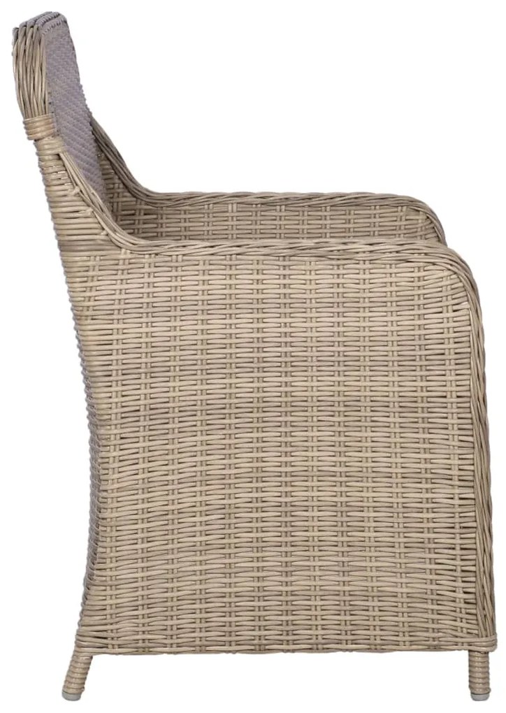 5 pcs conjunto de jantar para jardim castanho