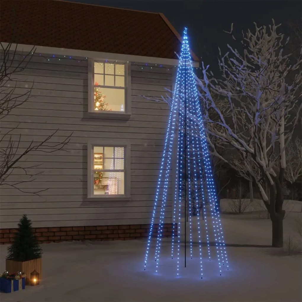 vidaXL Árvore de Natal com espigão 732 luzes LED 500 cm azul