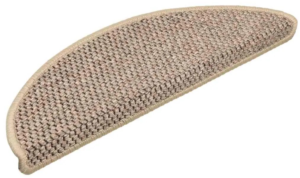 Tapetes escada adesivos aspeto sisal 30 pcs 56x17x3 bege-escuro