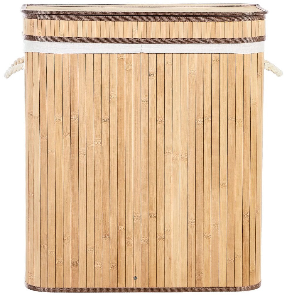 Cesto em madeira de bambu clara 60 cm KALTHOTA Beliani