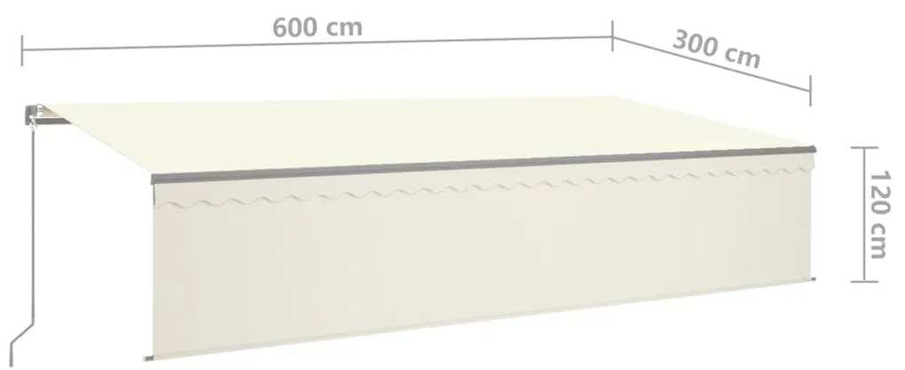 Toldo retrátil manual com estore 6x3 m cor creme