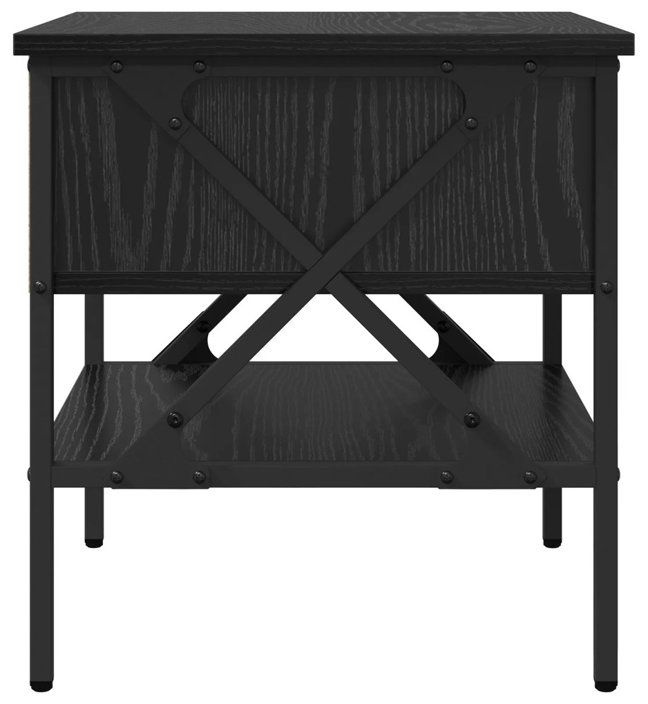 Mesas de cabeceira 2 pcs Carvalho Preto 40x42x45 cm Madeira engenheira