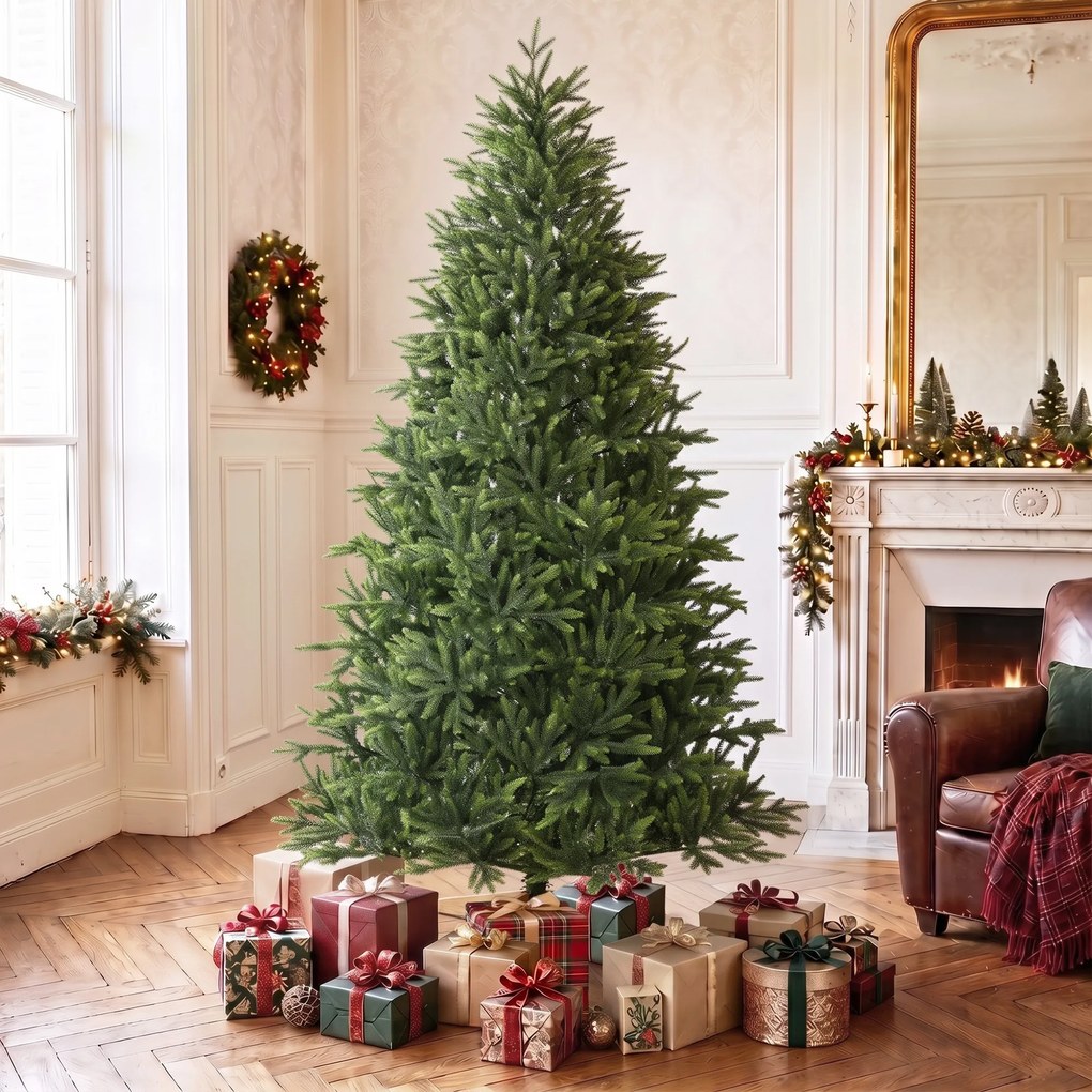 Árvore de Natal Artificial Nordmann, 120 x 120 x 210 cm, 1008 Pontas em PE Realistas, Verde