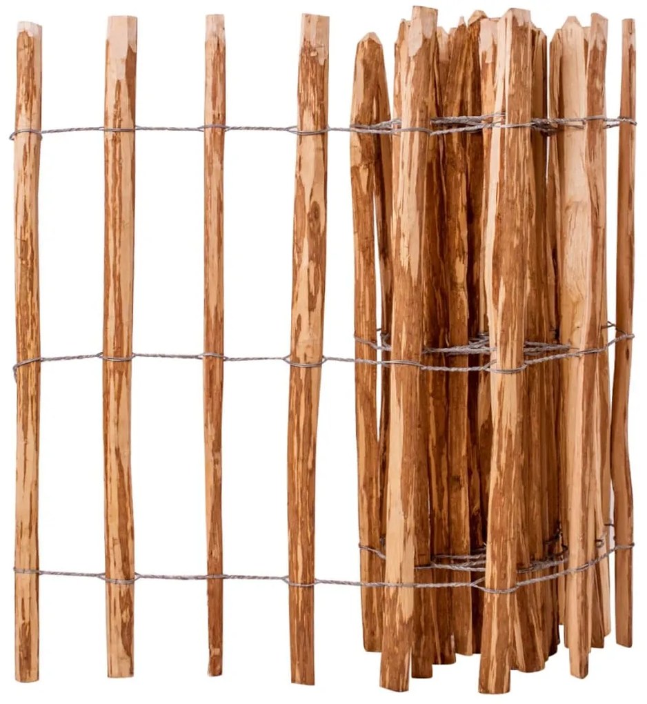 43137 vidaXL Cerca de estacas em madeira de aveleira 90x500 cm