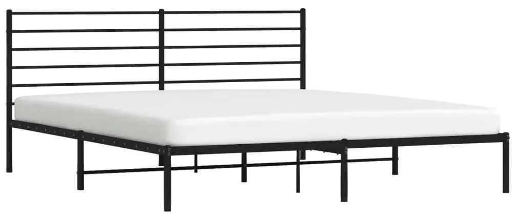 Estrutura de cama em metal com cabeceira 180x200 cm preto