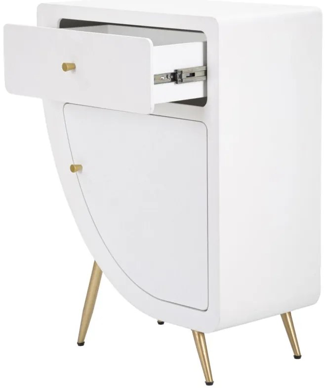 MESA DE CABECEIRA VENUS 60X32X79 CM BRANCA E DOURADA