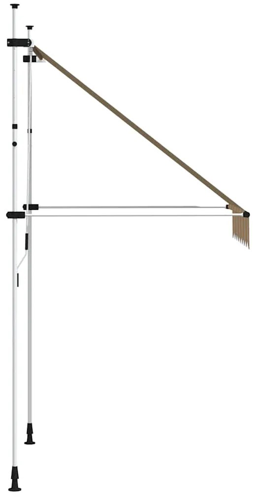 Toldo retrátil manual 150 cm riscas amarelas e azuis